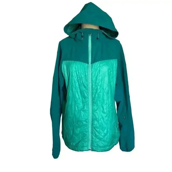 REI Mont Range Quilted Pimaloft Hooded Jacket Turquoise Mint Women’s M - Picture 1 of 11